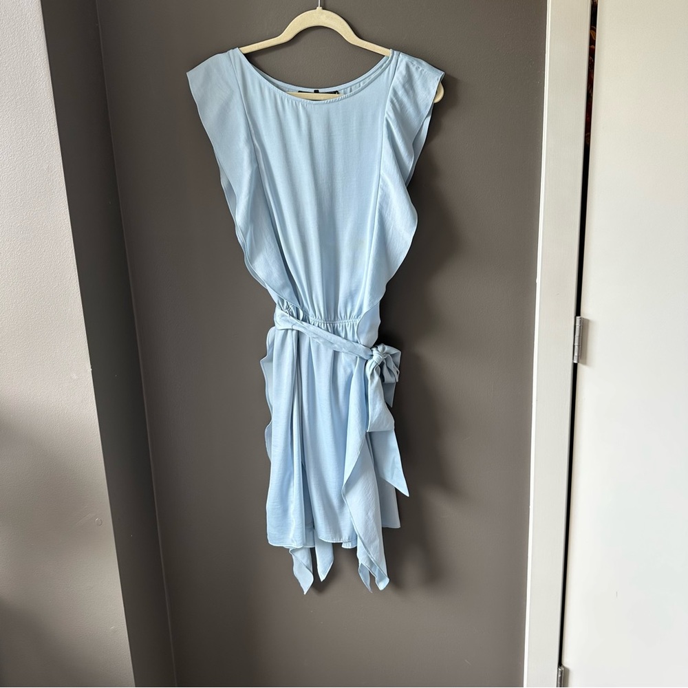 BCBG Max Azria - Light Blue Ruffle Dress